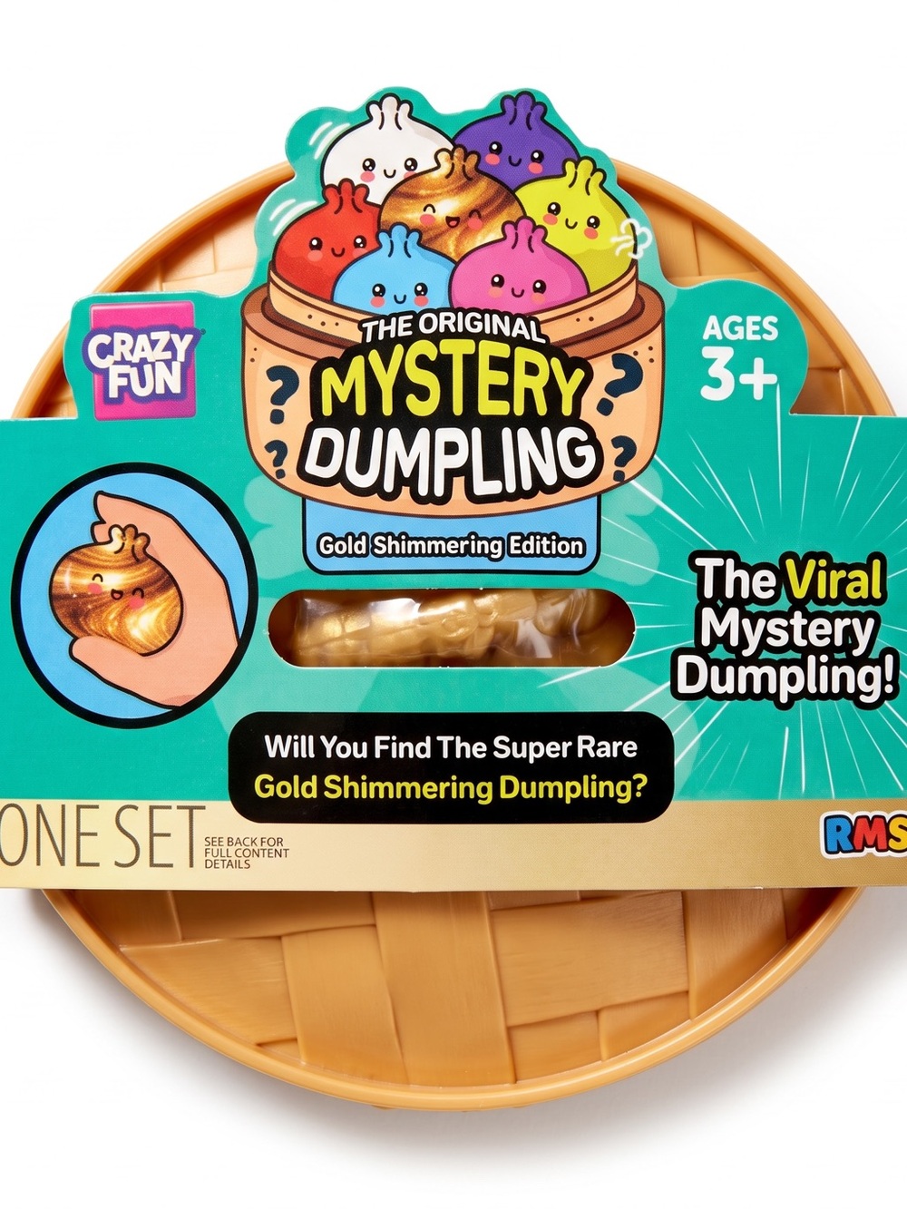 Crazy Fun Mystery Dumpling Squishy Toy Gold Shimmering Edition NIB